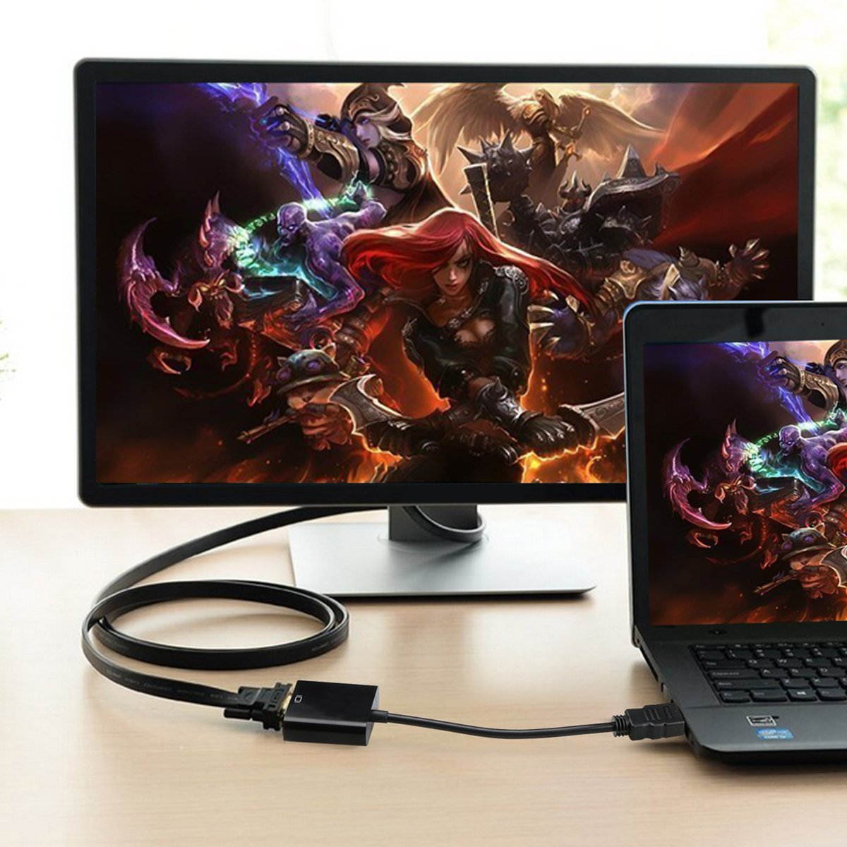 Wanmingtek  HDMI to VGA Adapter Converter up to 1080P Male HDMI to Female VGA for PC, Laptop, Ultrabook, Raspberry Pi, Chromebook (Black)