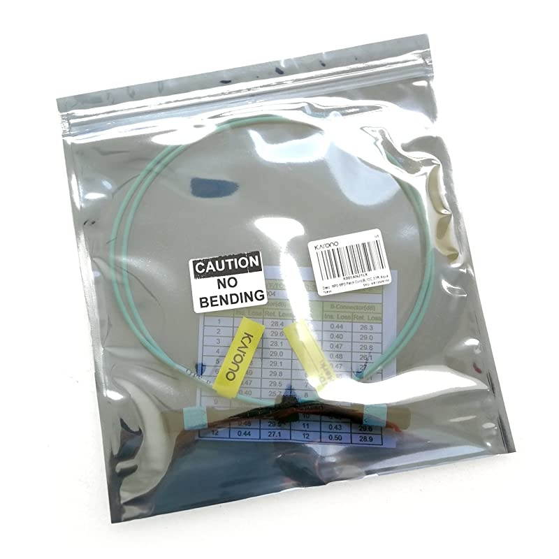 MPO to MPO Fiber Optic Patch Cord Type B 33 ft 10M OM3 MultiMode Fiber 12core Fibers for QSFP+Transceivers MTP Compatible Application Aqua