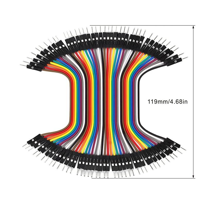 40 Piece Male to Male 4 Inch Solderless Ribbon DupontCompatible Jumper Wires for Breadboard Prototyping