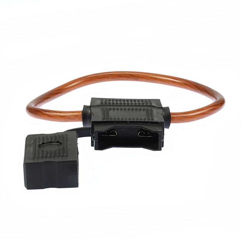 8 Gauge Maxi Inline Fuse Holder Fuseholder with Cover & 40 Amp Fuse (1 Pack)