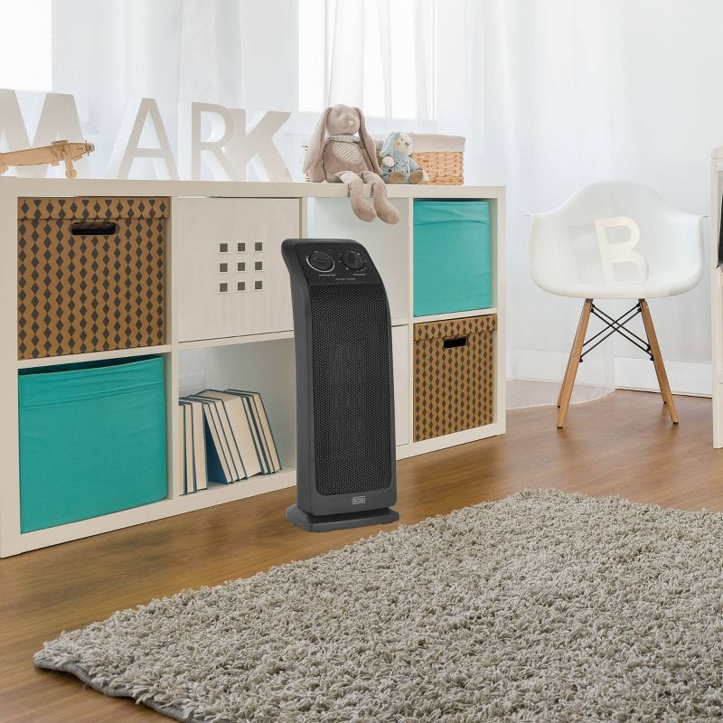 Pelonis HF-0063 1500-Watt 2-Setting Portable Oscillating Small Room Digital Fan and Personal Space Heater, Black