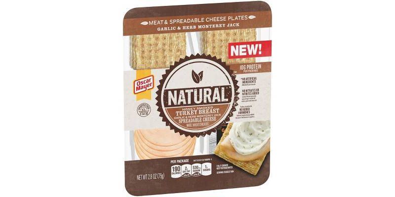 Oscar Mayer Natural Honey Smoked Turkey Breast with Garlic & Herb Spreadable Cheese Snack Plate - 2.8oz