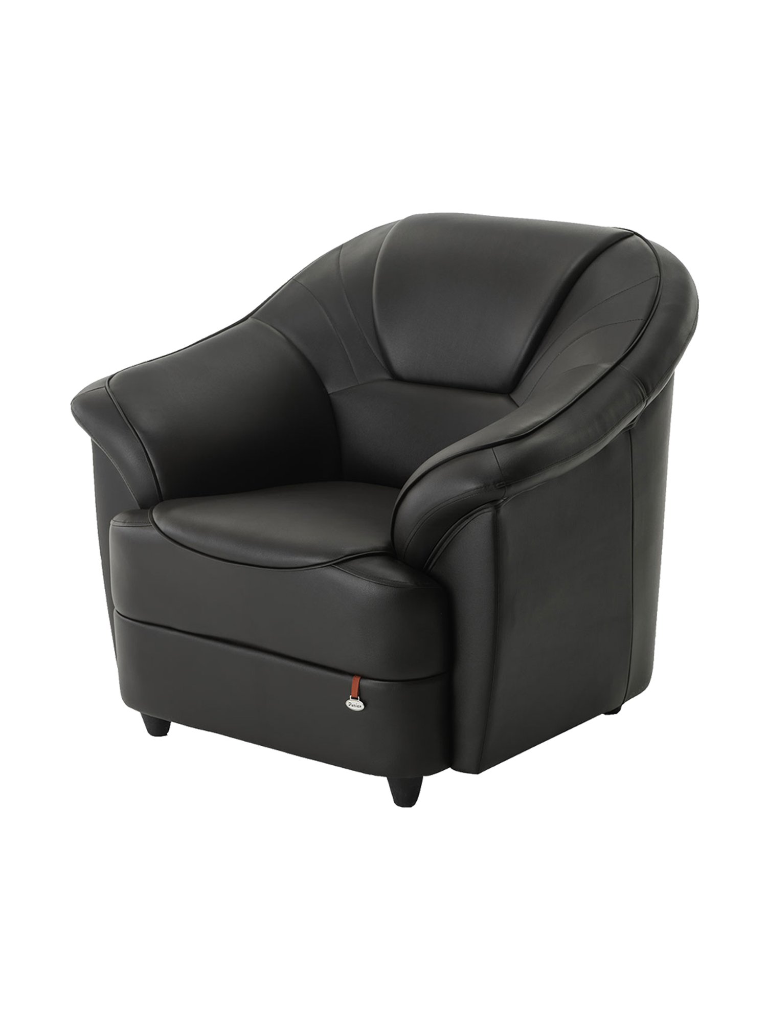 Durian Berry Black Premium Leatherette 1 Seater Sofa