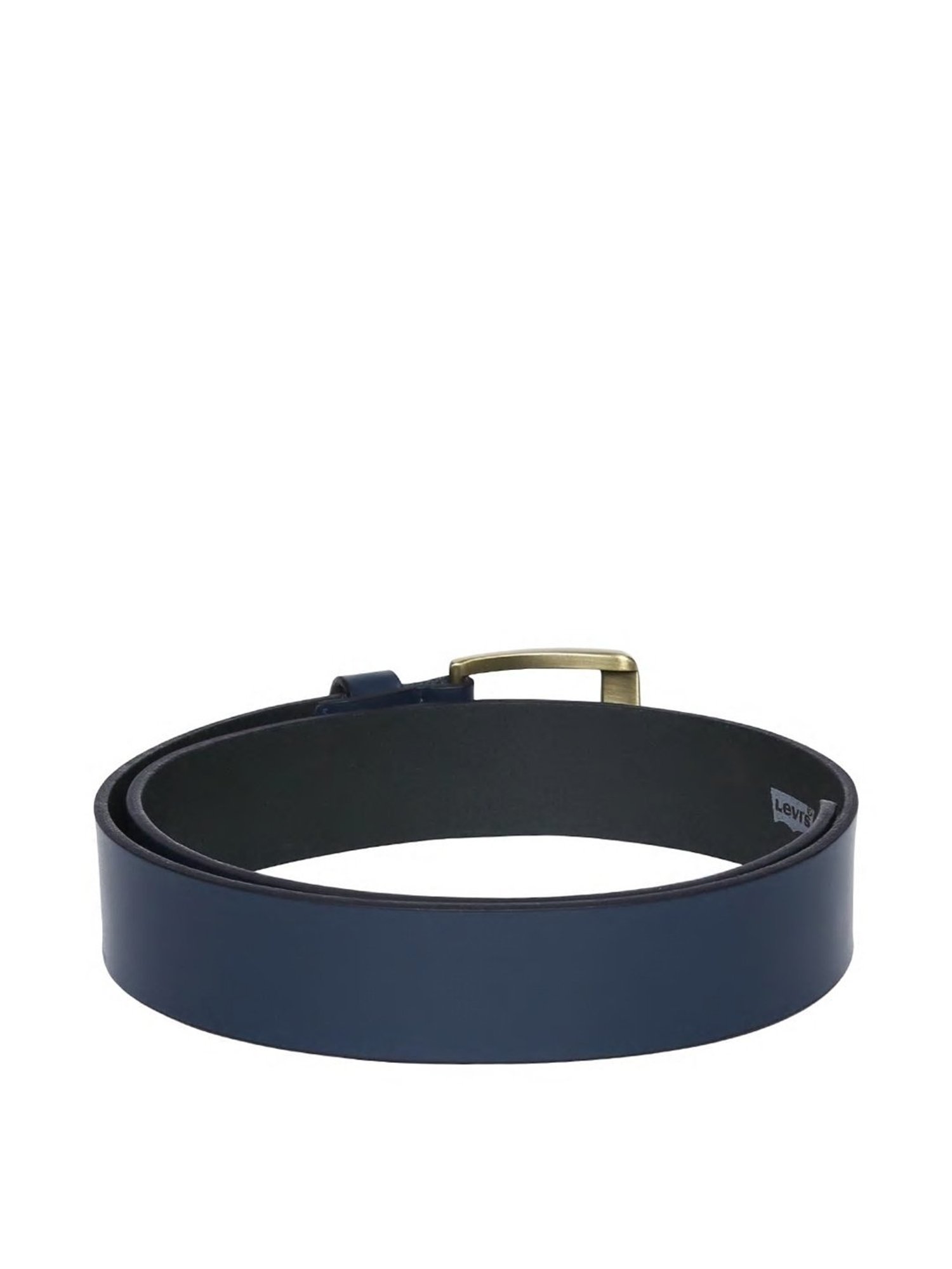 BELWABA Black Textured Formal Leather Belt for Men