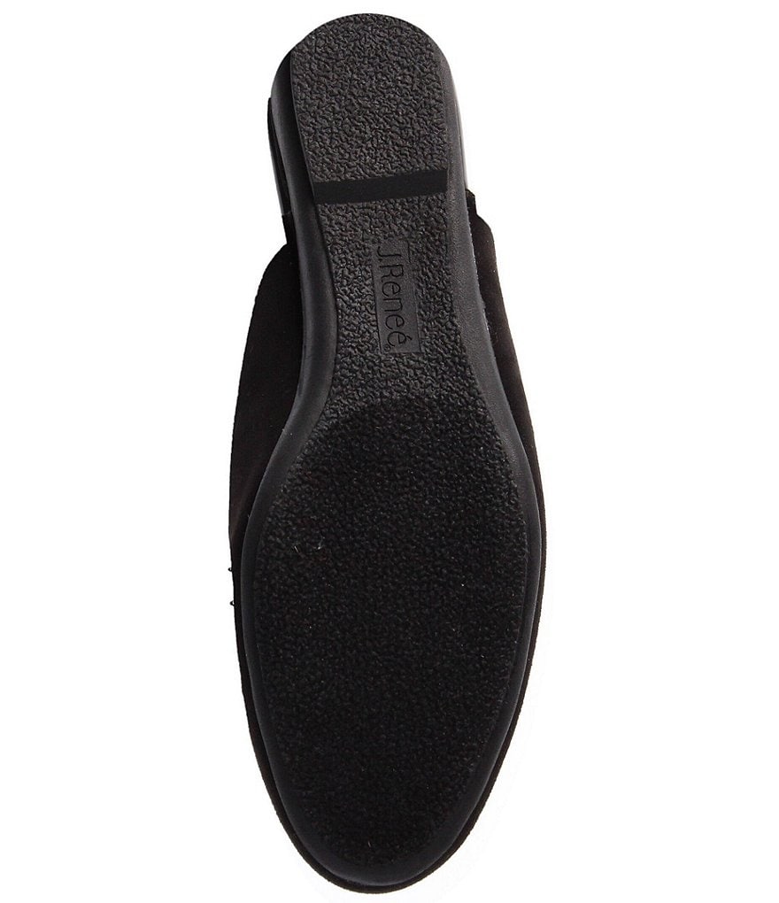 J. Renee Haziza Faux Suede Fabric Rhinestone Mules