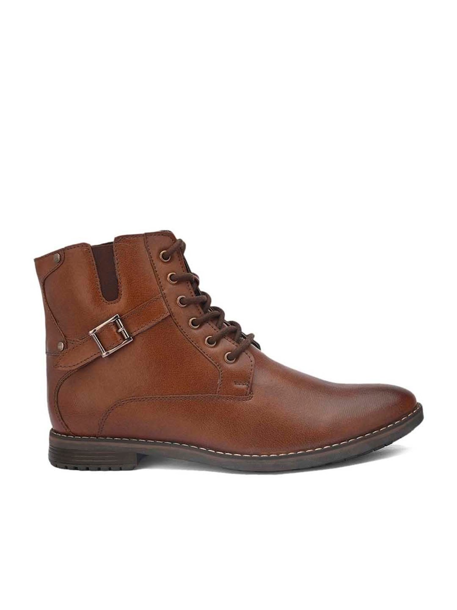 El Paso Men's Brown Derby Boots