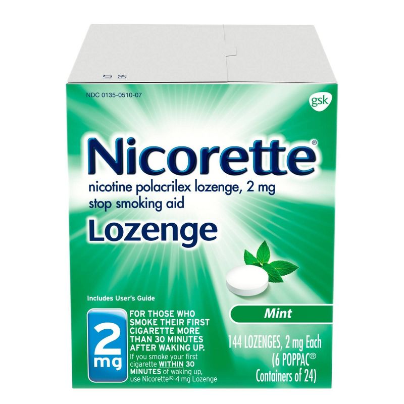 Nicorette 2mg Stop Smoking Aid Nicotine Lozenge - Mint - 144ct
