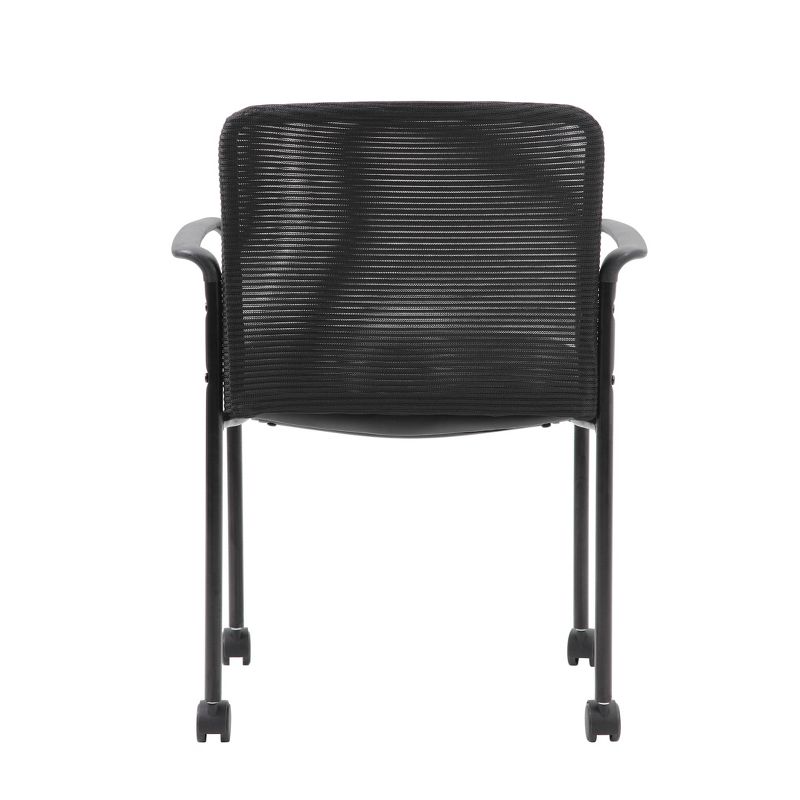 Mesh Guest Chair with Casters Black - Boss Office Products