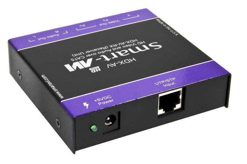 Smart AVI - HDAV-RXS - SmartAVI Component Video/Audio CAT5 Receiver - 1 Output Device - 1000 ft Range - 1 x Network