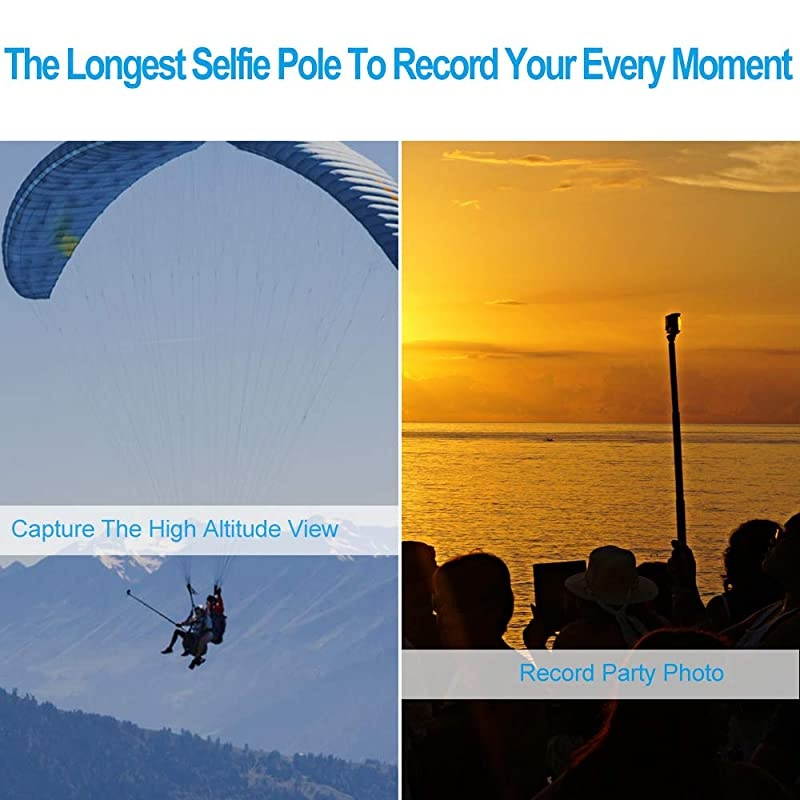 Ultra Long Selfie Stick for GoPro Hero 7 Hero 6 Hero 5 Black 2018 Hero 4 3+ Session DJI OSMO ACTION Camera Extendable at 3 Lengths 22quot 472quot 106quot Carbon Fiber Lightweight Pole Monopod