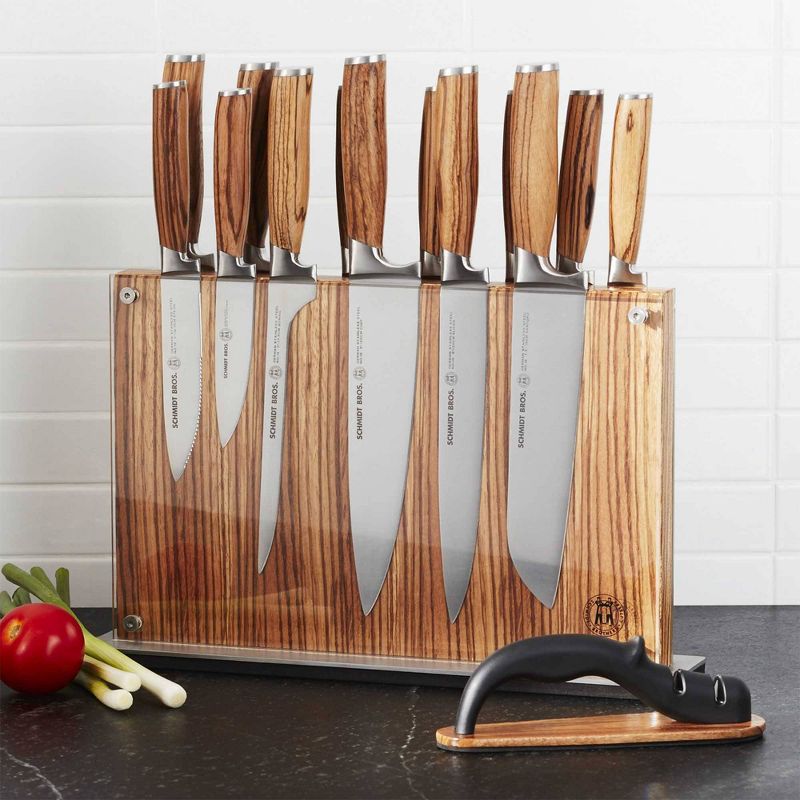 Schmidt Brothers Cutlery Zebra Wood 15pc Knife Block Set