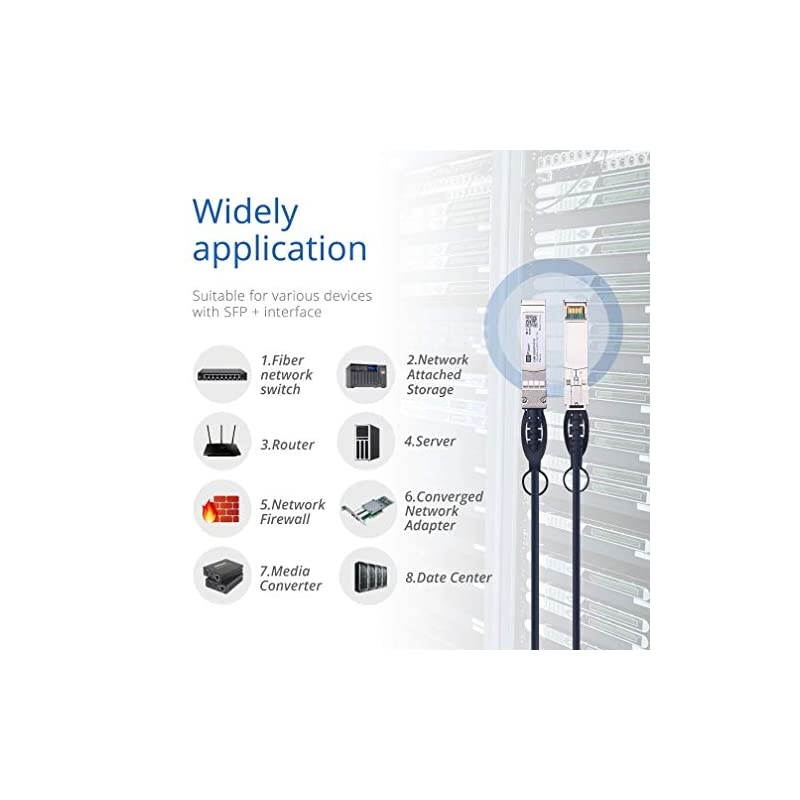 Cable, 10G + DAC, 0.5M, 10GBASE-CU Passive Direct Attach Copper Twinax Cable for Cisco -H10GB-CU0.5M, Ubiquiti, Netgear, D-Link, QNAP, Mikrotik, Supermicro,Zyxel,Linksys, Open Switch Devices