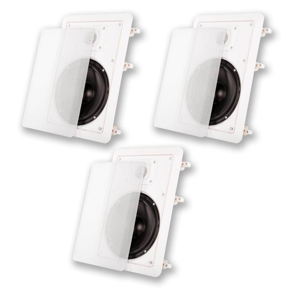 Acoustic Audio MT6 Flush Mount In Wall Speakers with 6.5" Woofers 3 Pack