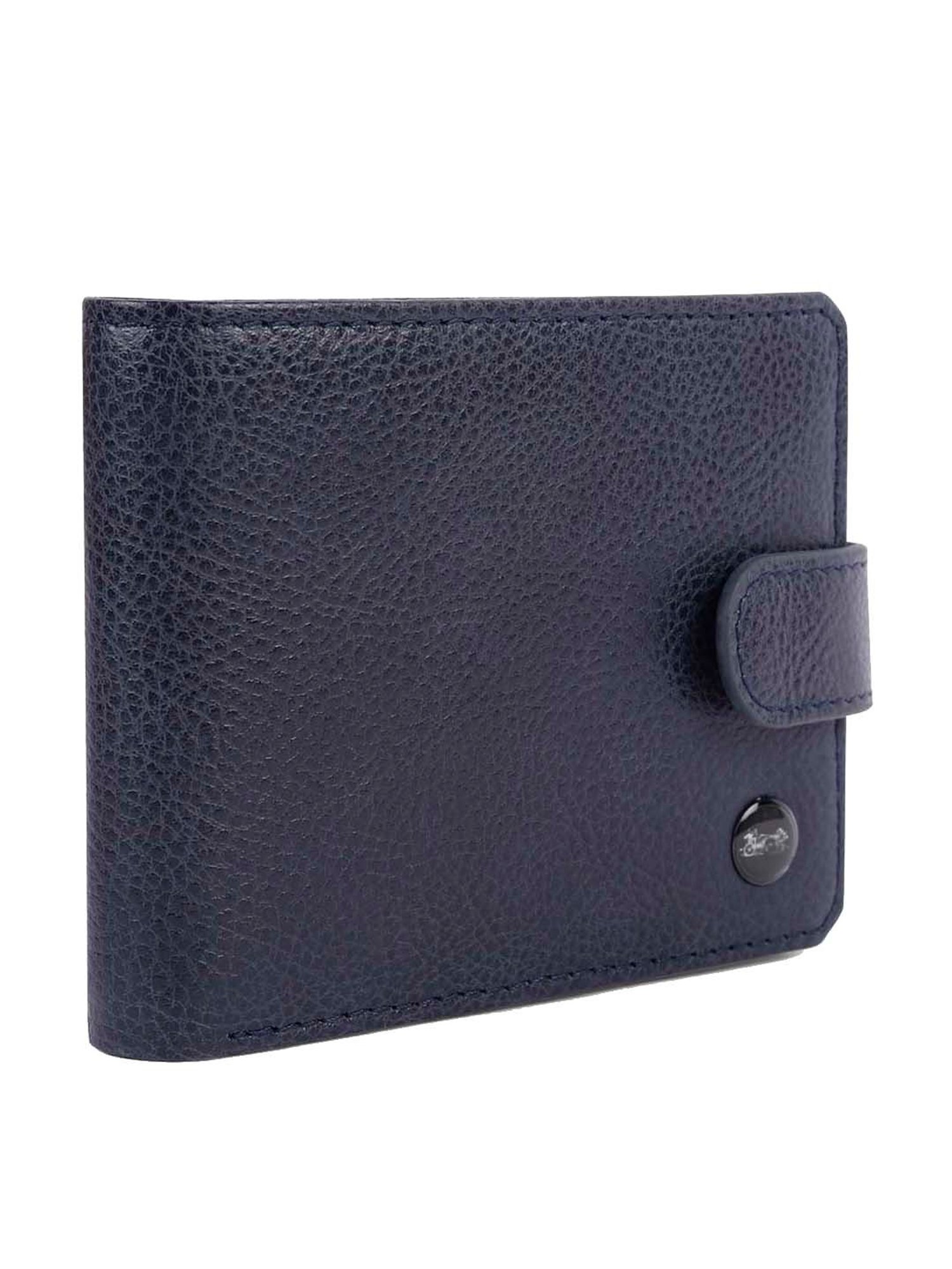 BELWABA Navy Casual Leather Bi-Fold Wallet for Men