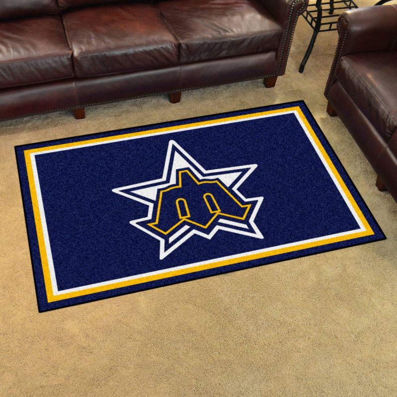 MLB Seattle Mariners 4'x6' 1981 Retro Collection Plush Area Rug