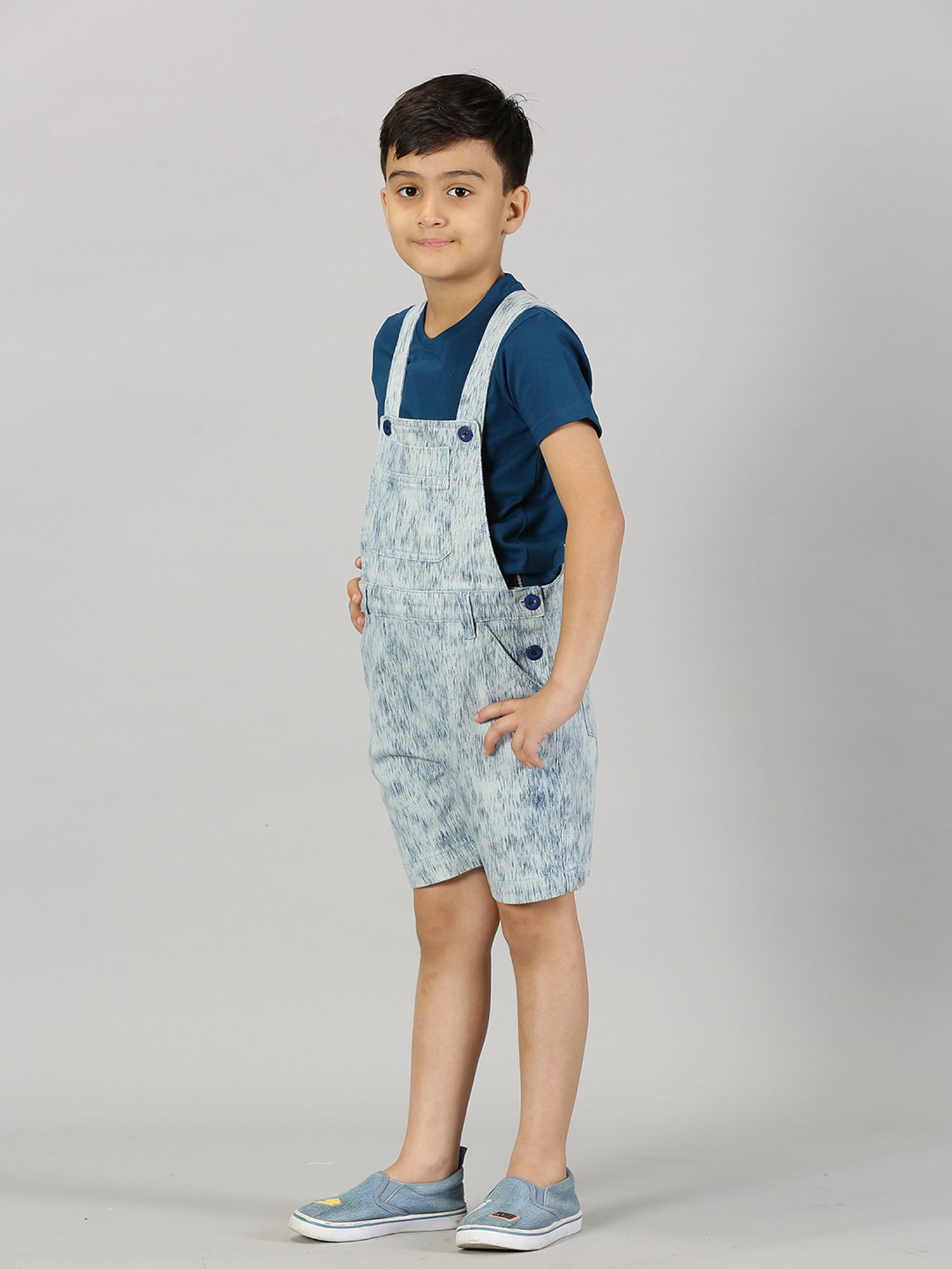 Juniors by Lifestyle Kids Mid Blue Cotton Casual Coordinate Set