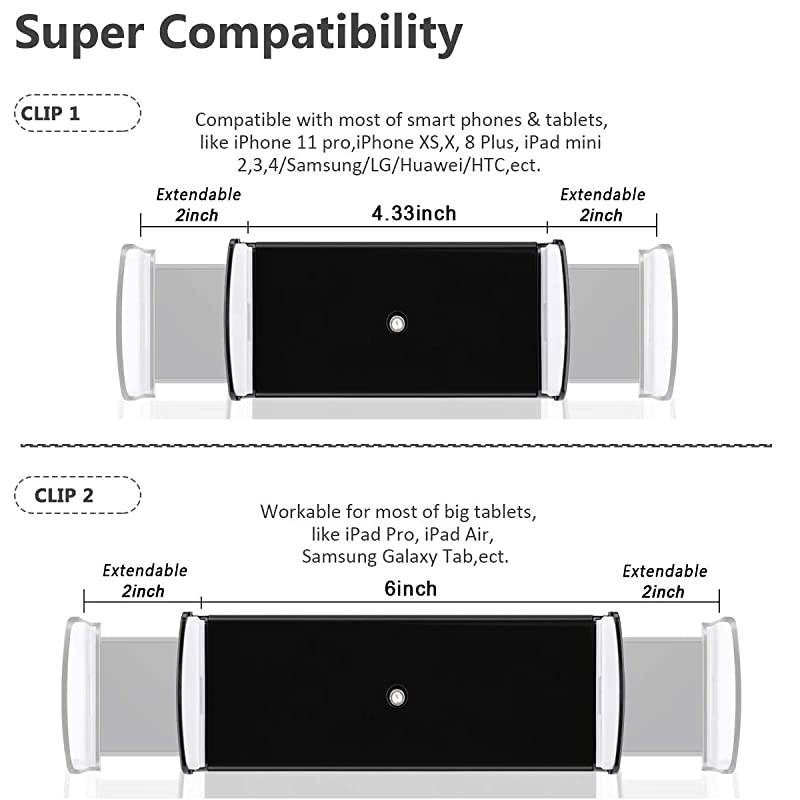 Tablet Stand Tablet Wall Mount Under Cabinet Holder Desktop Tablet Holder for 4496 Width of TabletsPhones Compatible with iPad Pro iPad Pro Air iPad Mini Galaxy Tab More Black