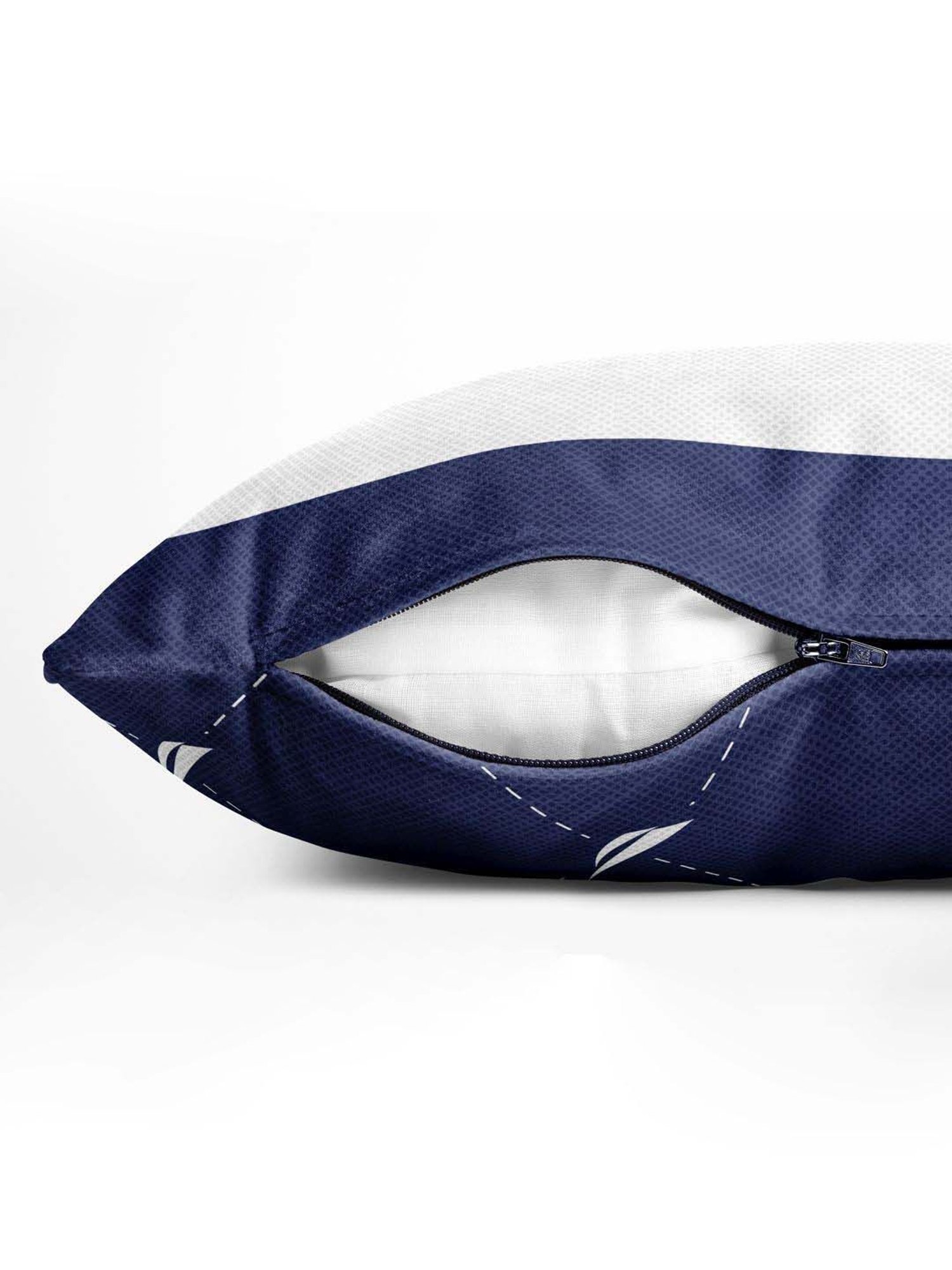 Nautica Logo Stripe Grape & Navy Microfibre 300 GSM Premium Cushion Covers - Set of 2