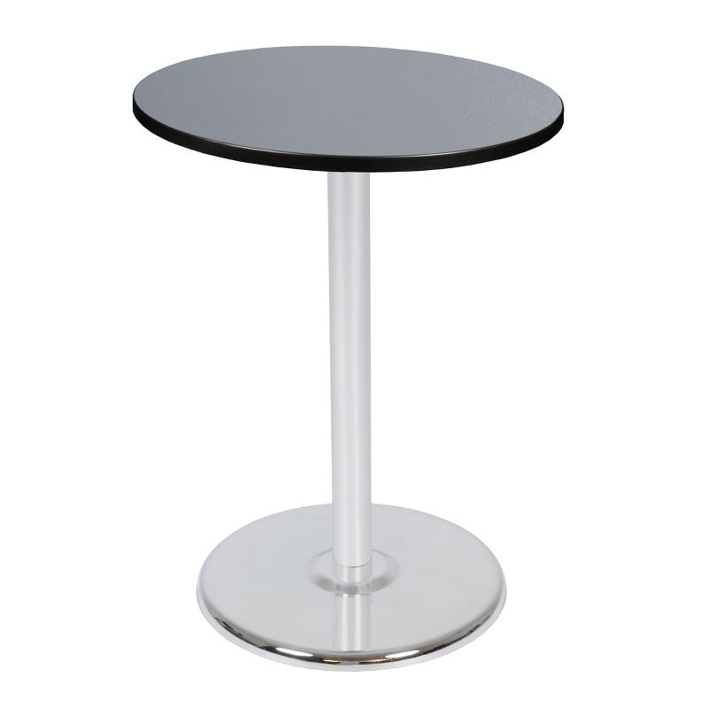 30" Via Cafe High Round Platter Base Bar Height Table Gray/Chrome - Regency