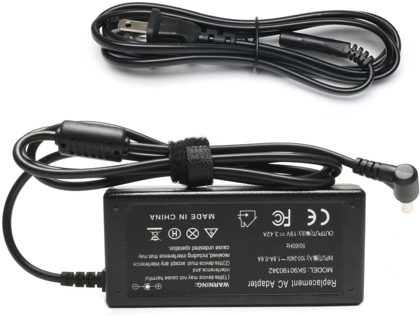 19v 3.42A 65W Laptop Charger AC Adapter for Toshiba Satellite C55 C655 C850 C50 L755 C855D L655 L745 P50 C55D S55Toshiba Portege Z30 Z930 Z830 Satellite Radius 11 14 15 AC DC Power Supply Cord