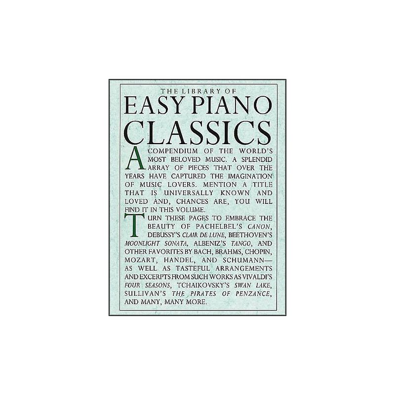 Music Sales The Library Of Easy Piano Classics