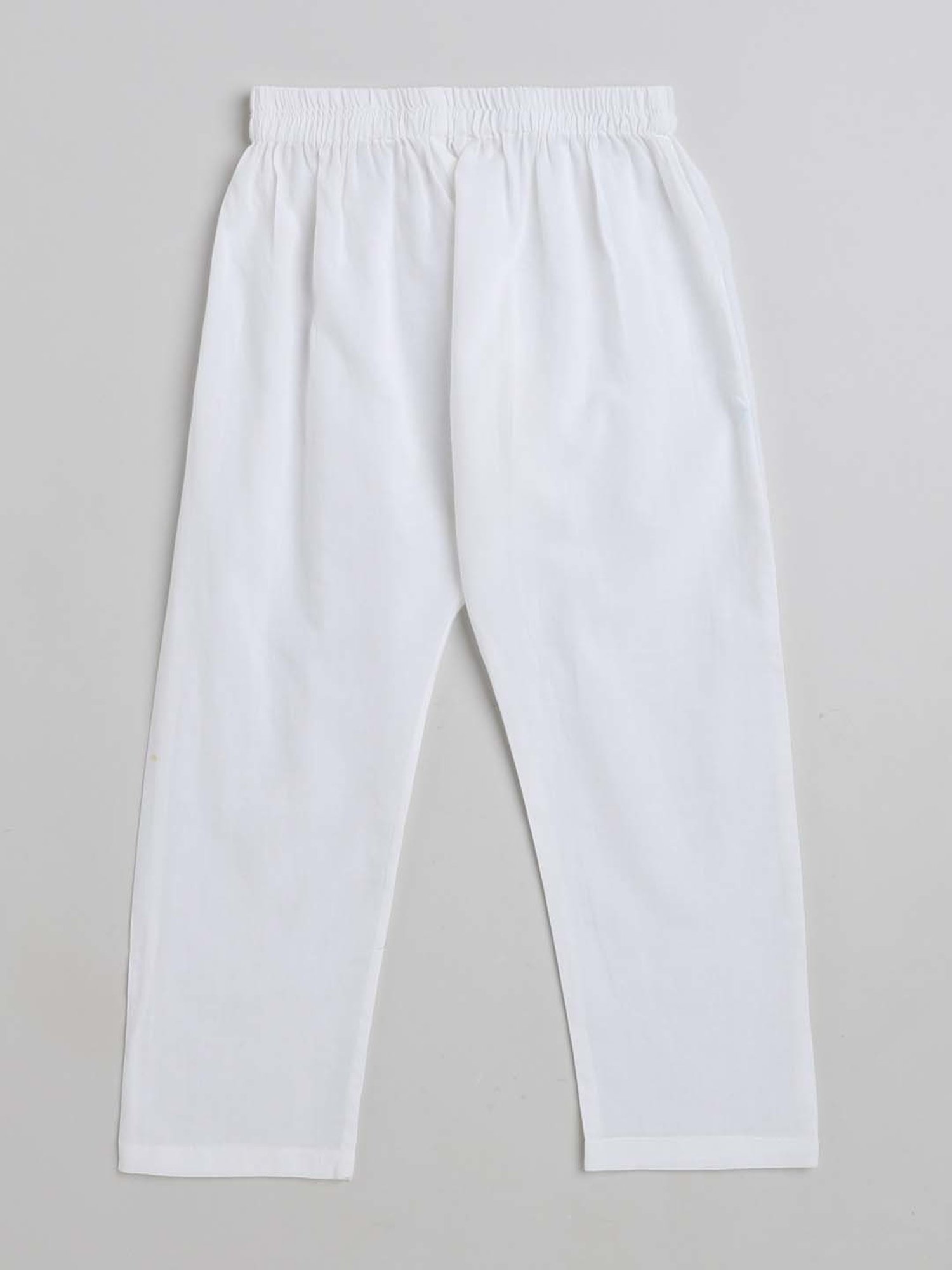 The Magic Wand Kids Blue & White Cotton Floral Print Full Sleeves Kurta Set