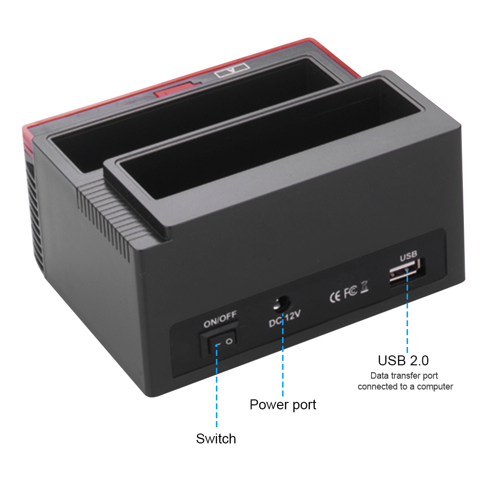 2.5/3.5" SATA IDE HDD Docking Station Clone HDD Enclosure USB 2 ports USB 2.0/Type C Hub MS/M2/XD/CF/SD/TF Card Reader