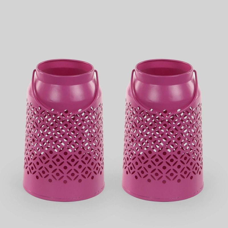2ct Hangable Iron Lantern Pink - Bullseye's Playground™