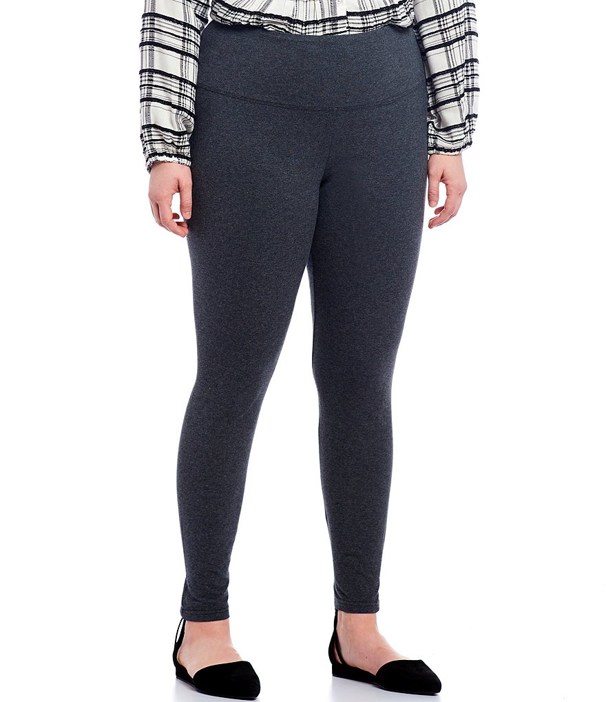 Intro Plus Size Bella Solid Double Knit Slim Her Leggings