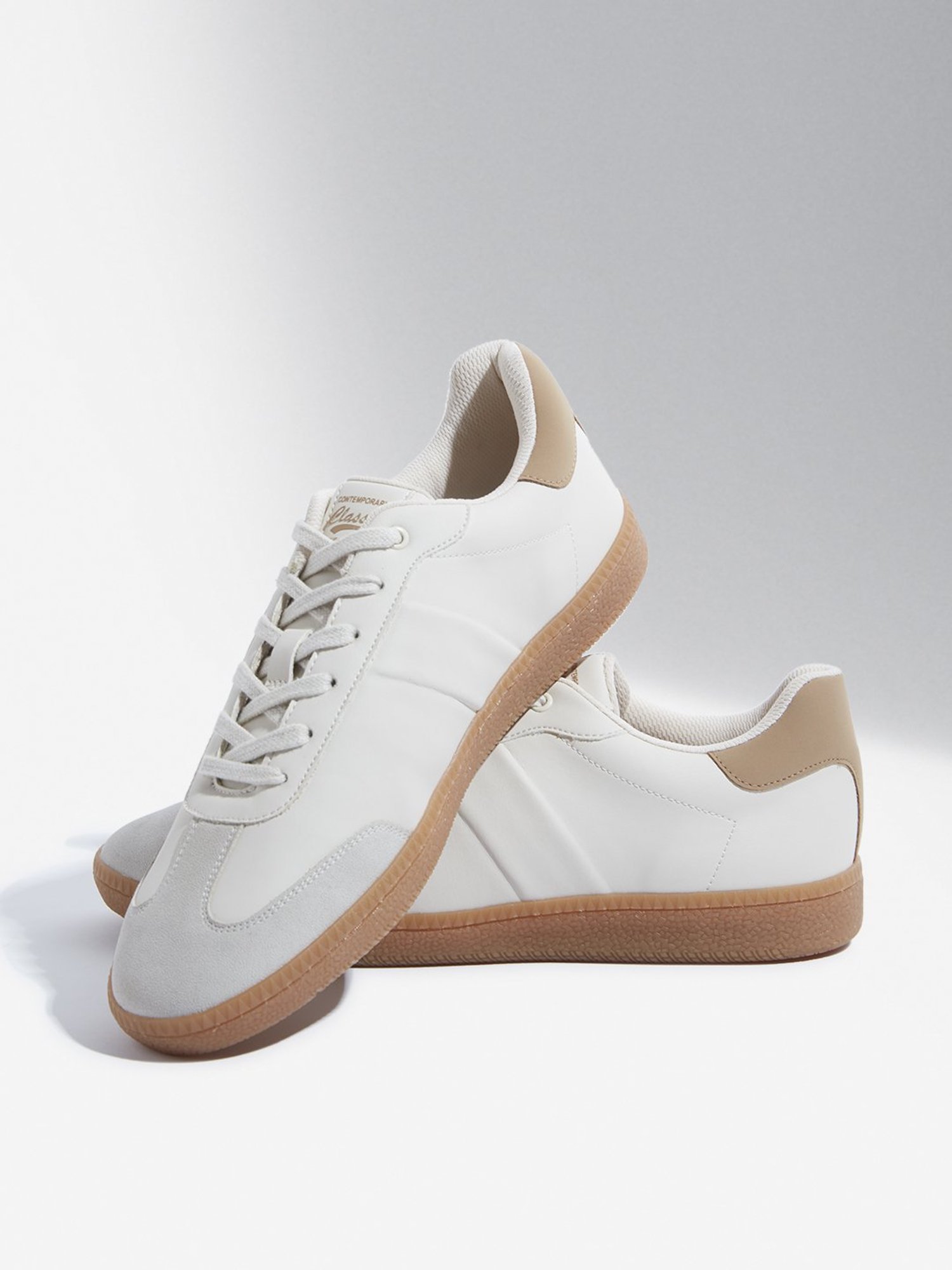 SOLEPLAY by Westside Beige Lace-Up Sneakers