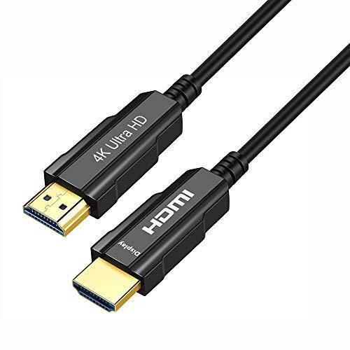 CableDeconn HDMI Fiber Optical 4Kx2K@60Hz Cable,Ultra HD High Speed 18Gbps,Compliant with HDMI 2.0 HDCP2.2 Slim Flexible HDMI Optical Cable (20 Meter)