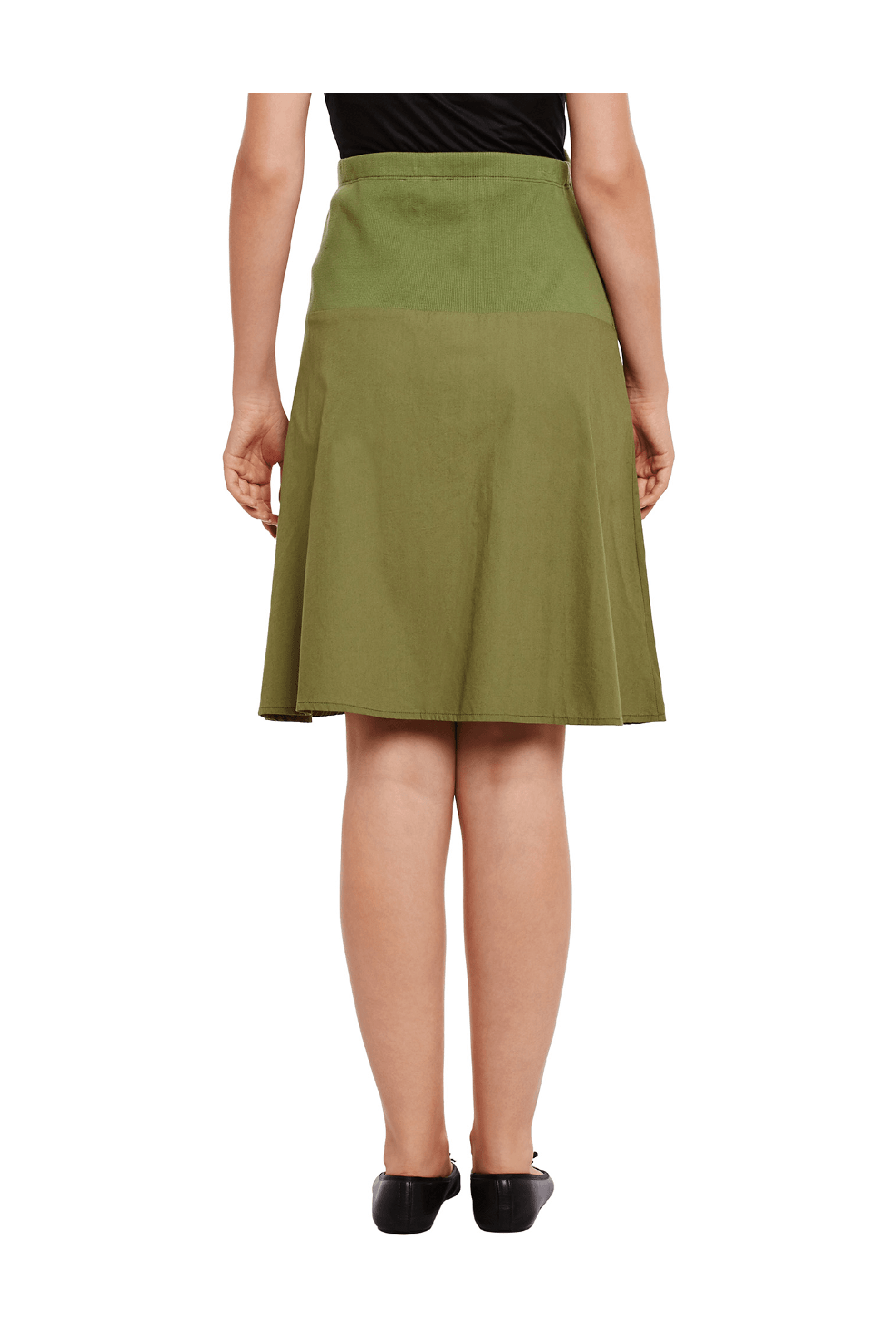 Oxolloxo Maternity Olive Cotton Skirt