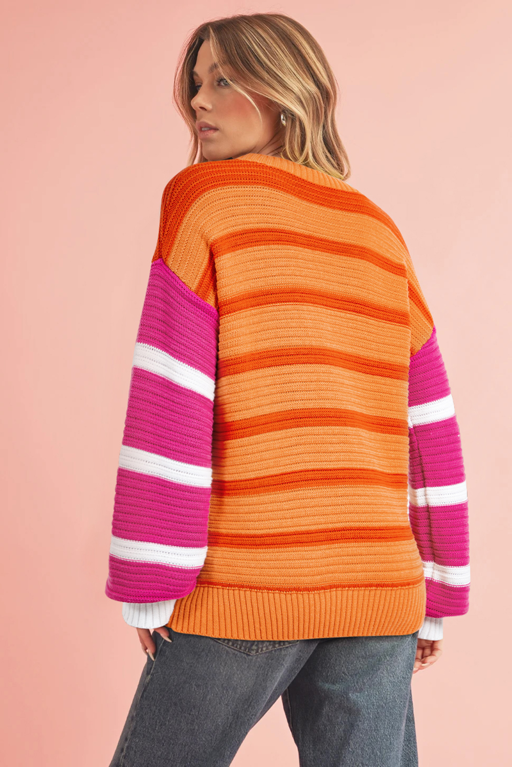 Pink Merry & Bright Pop Up Letter Waffle Knit Sweater