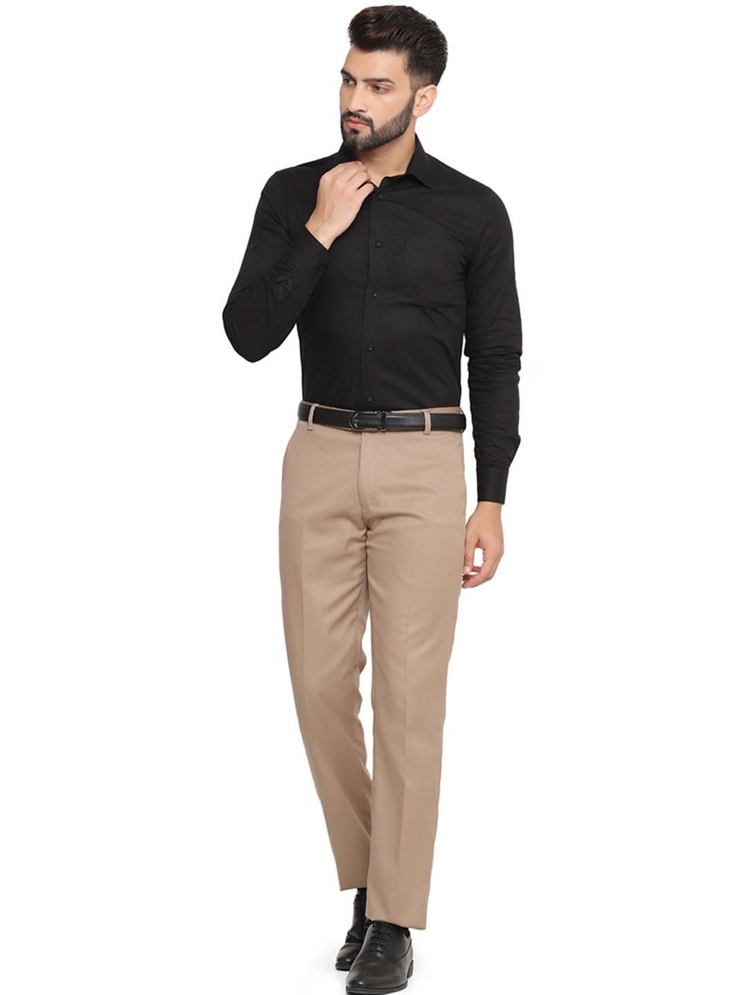 TAHVO Brown  Regular Fit Trousers