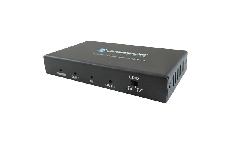 Comprehensive 1x2 HDMI Full UHD 4K60 18Gb Splitter - 4096 x 2160 - HDMI In - HDMI Out - Metal
