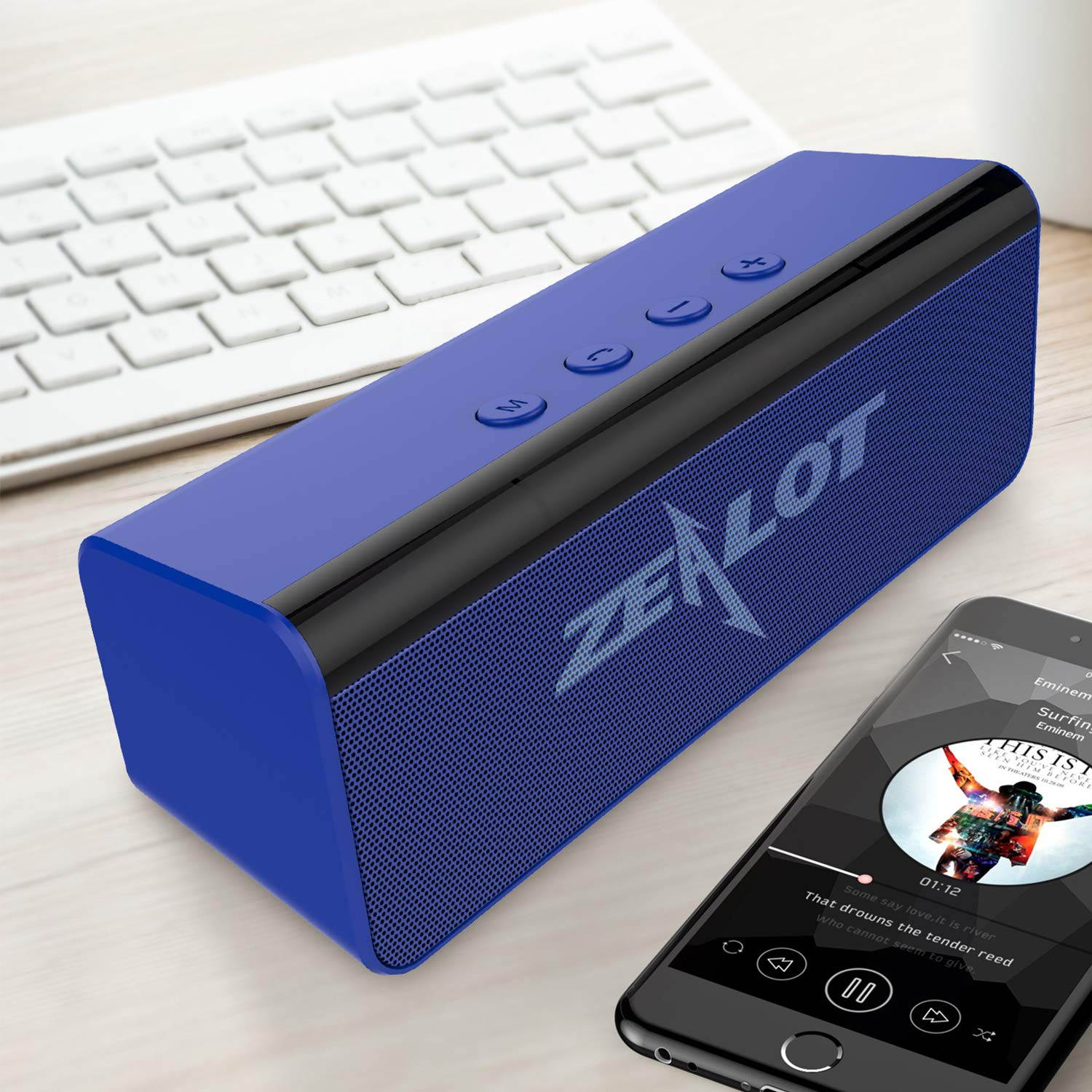 ZEALOT S31 Portable Bluetooth Speakers, Wireless Bluetooth Speaker with Loud Stereo Sound,Exceptional Bass Indoor/Outdoor 33 ft Bluetooth Range Built-in Mic,Perfect for Home, iPhone,Samsung(Red)