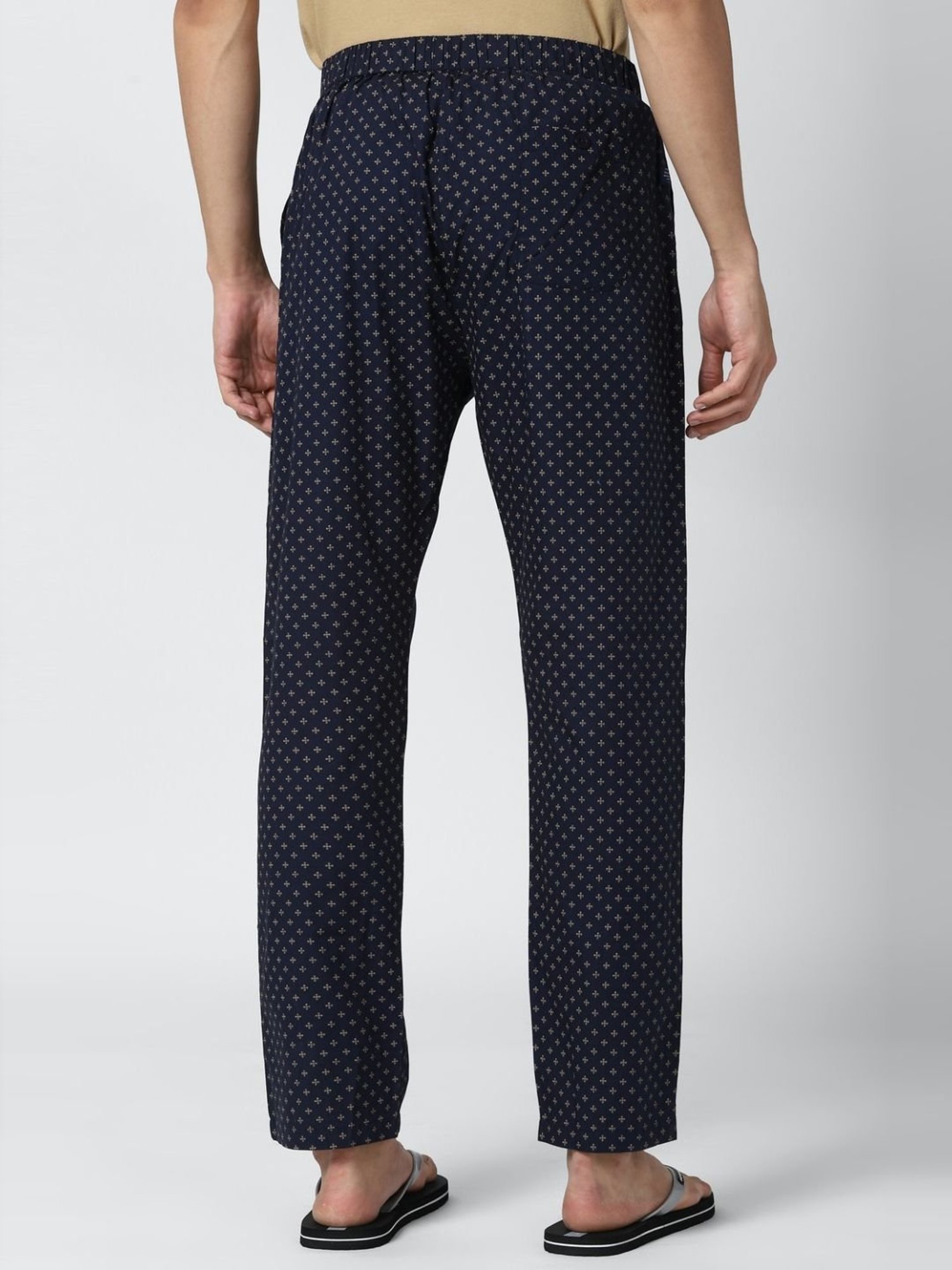 Peter England Navy Regular Fit Printed Nightwear Pyjamas