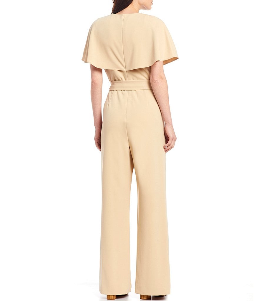 Alex Marie Beth Wrap Cape Sleeve Machine Washable Jumpsuit