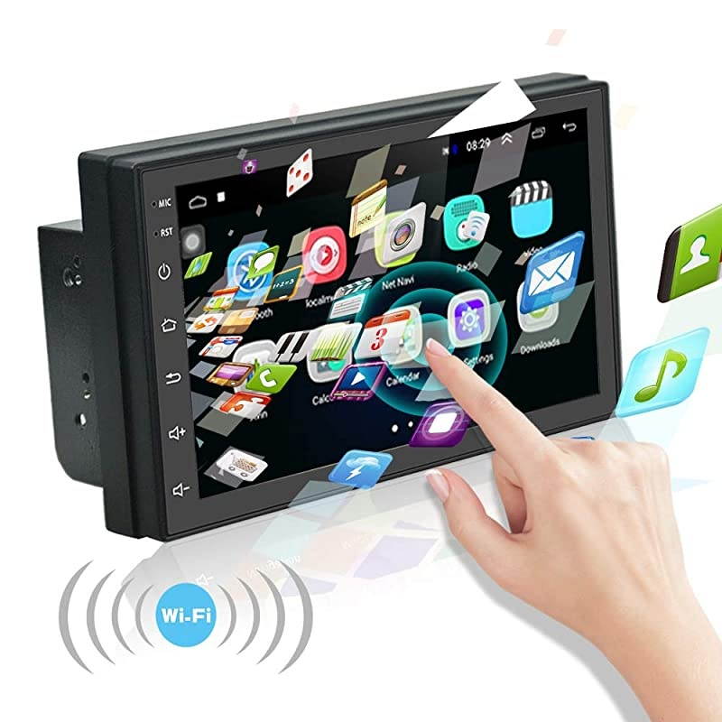 Double Din Car Radio GPS Navigation Android 2G+16G Headunit 7quot HD Touch Screen Car Stereo Support Dual USB AUX in Bluetooth WiFi FM Radio AndroidiOS Mirror Link with Rear Camera