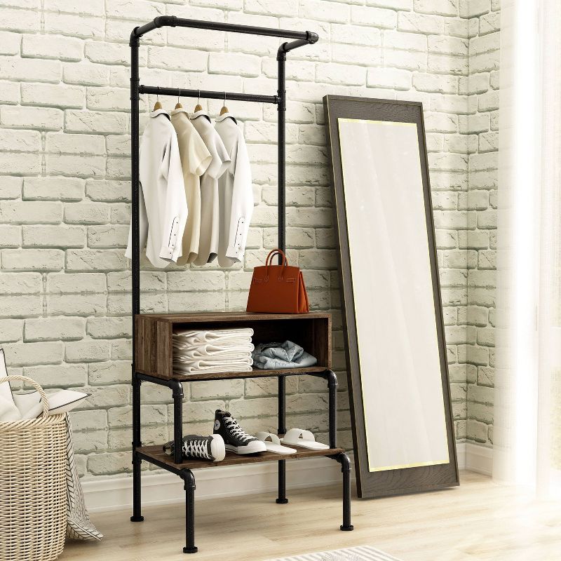 Quatro Umbrella Stand & Coat Rack Steel - Adesso
