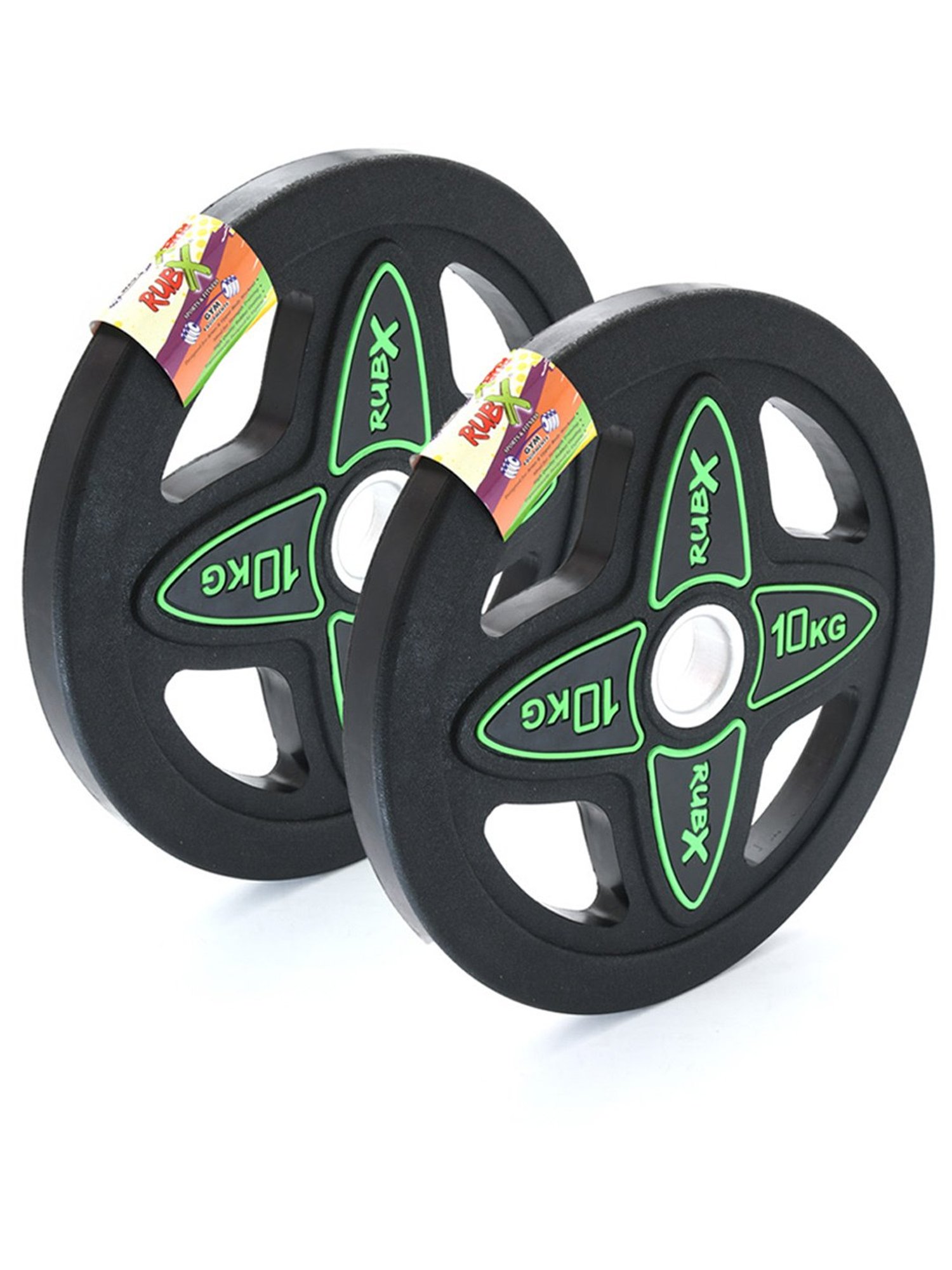 RUBX Rubber Coated Solid Weight Plate (50 MM Olympic Weight Plate, 10 Kg x 2pc (Total = 20 kg))