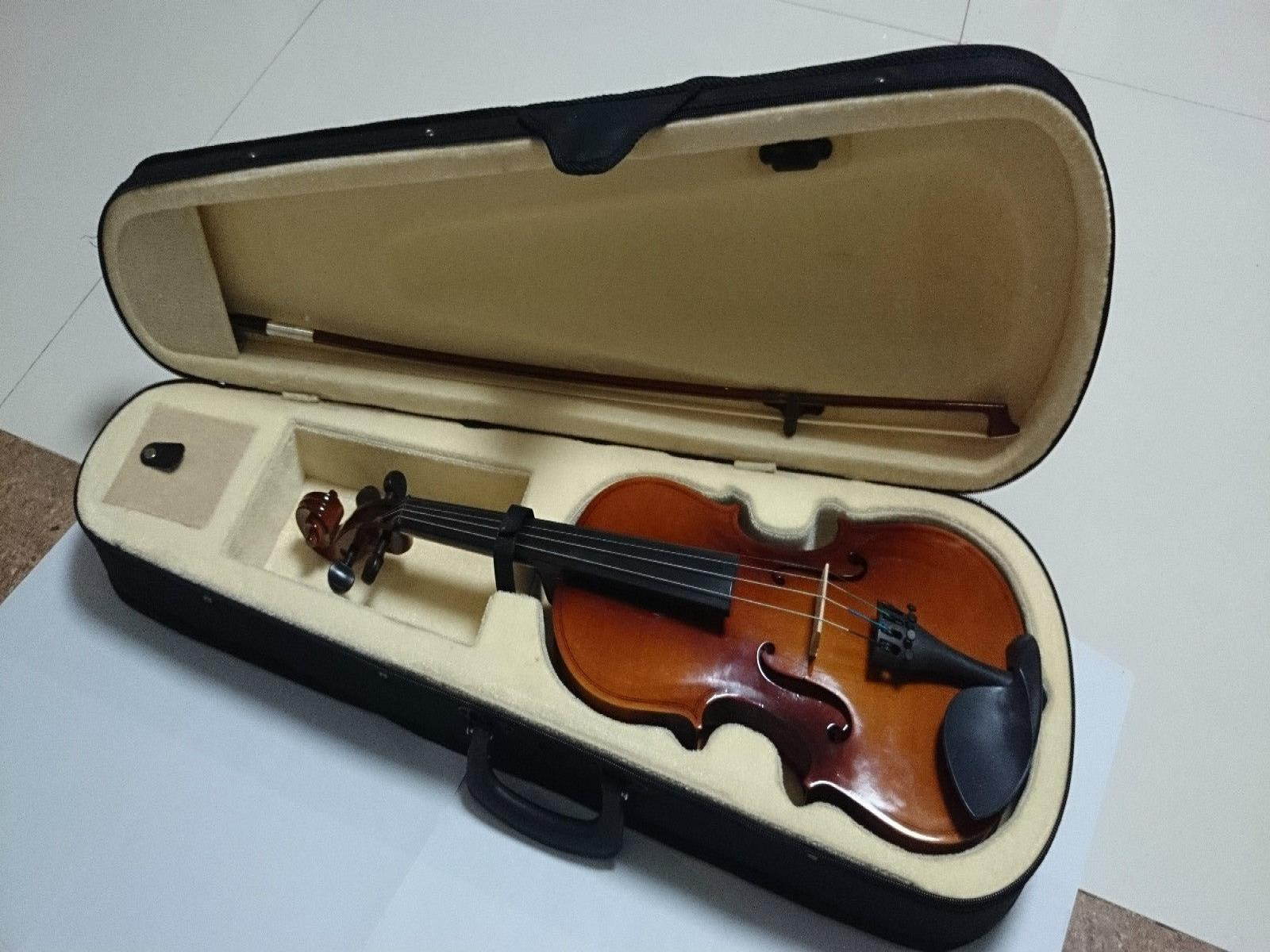 Student Acoustic Violin Full 1/2 Maple Spruce with Case Bow Rosin Wood Color