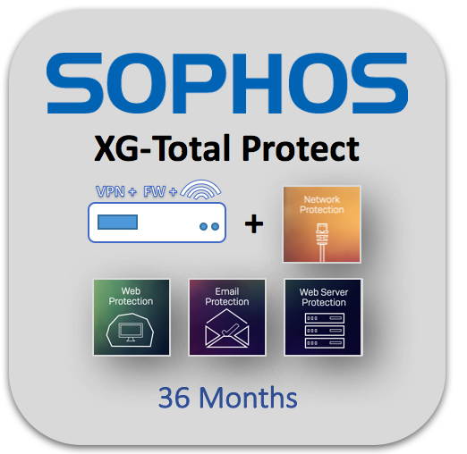 Sophos - XA8B3CSEK - XG 86w rev.1 TotalProtect, 3-year (EU/UK/US power cord)