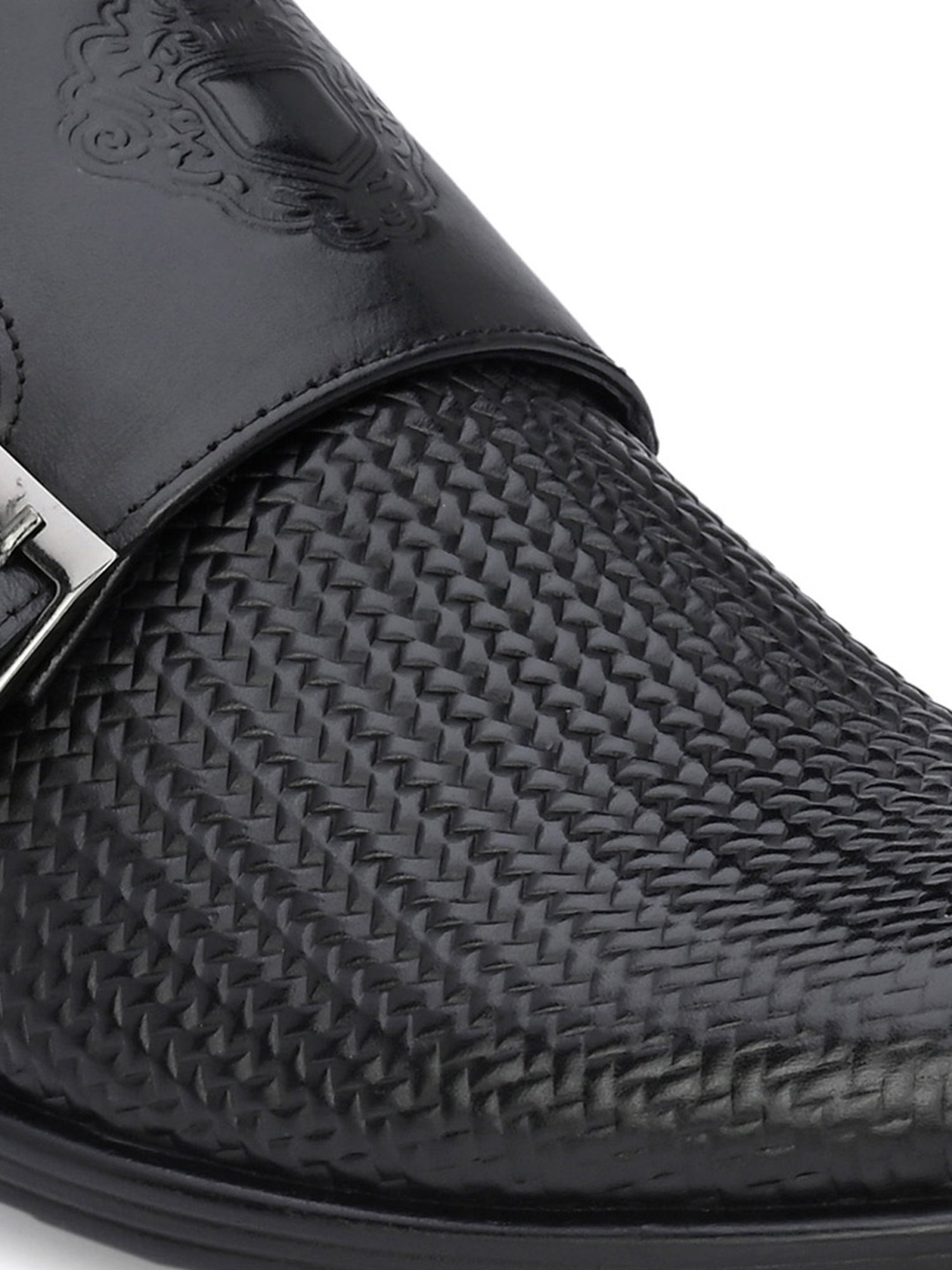 Hitz Men's Black Monk Shoes