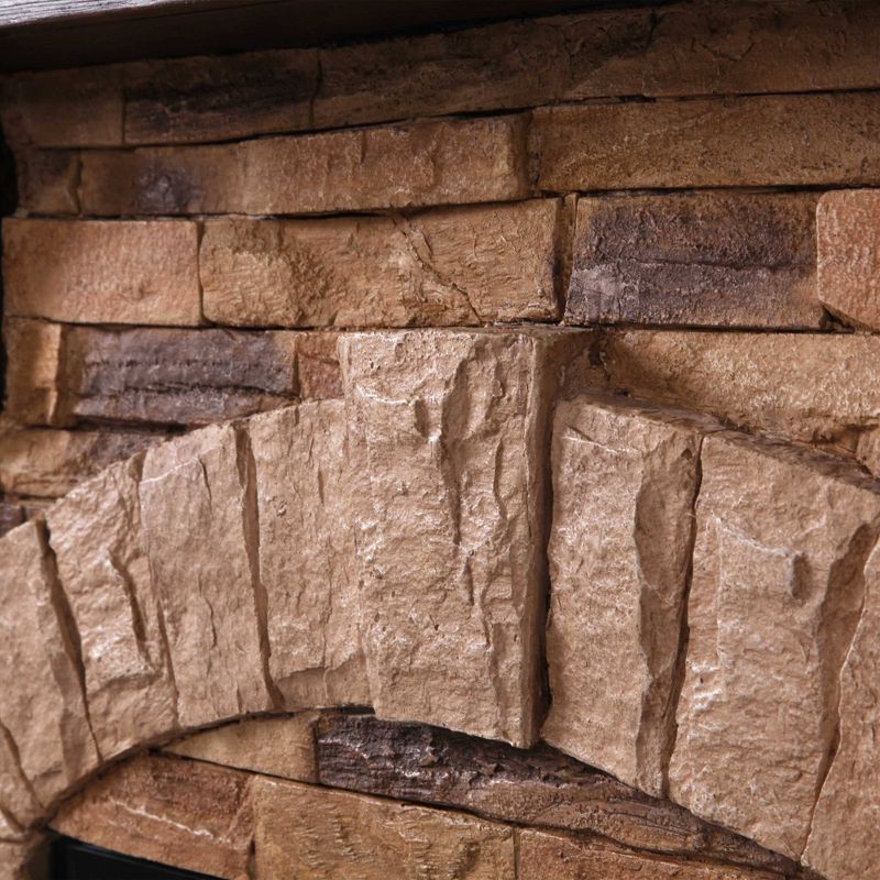 45" Freestanding Electric Fireplace Tan - Home Essentials