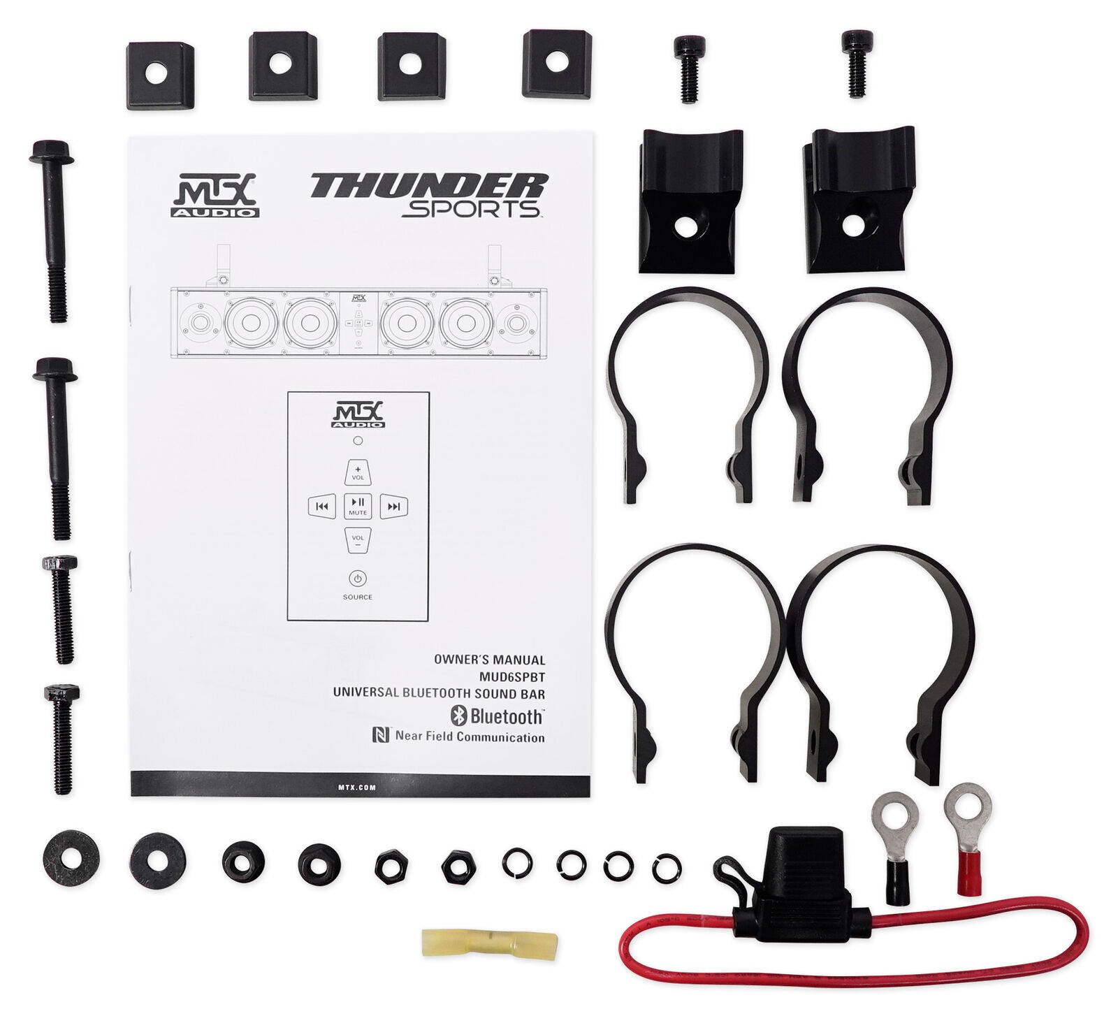 MUD6SP Six-Speaker Marine Soundbar System for RZR/ATV/UTV/Jeep/Cart+Boombox