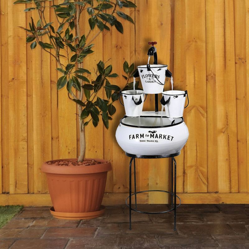 Chatsworth Two Tier Solar On Demand Fountain with Weathered Stone - Smart Solar