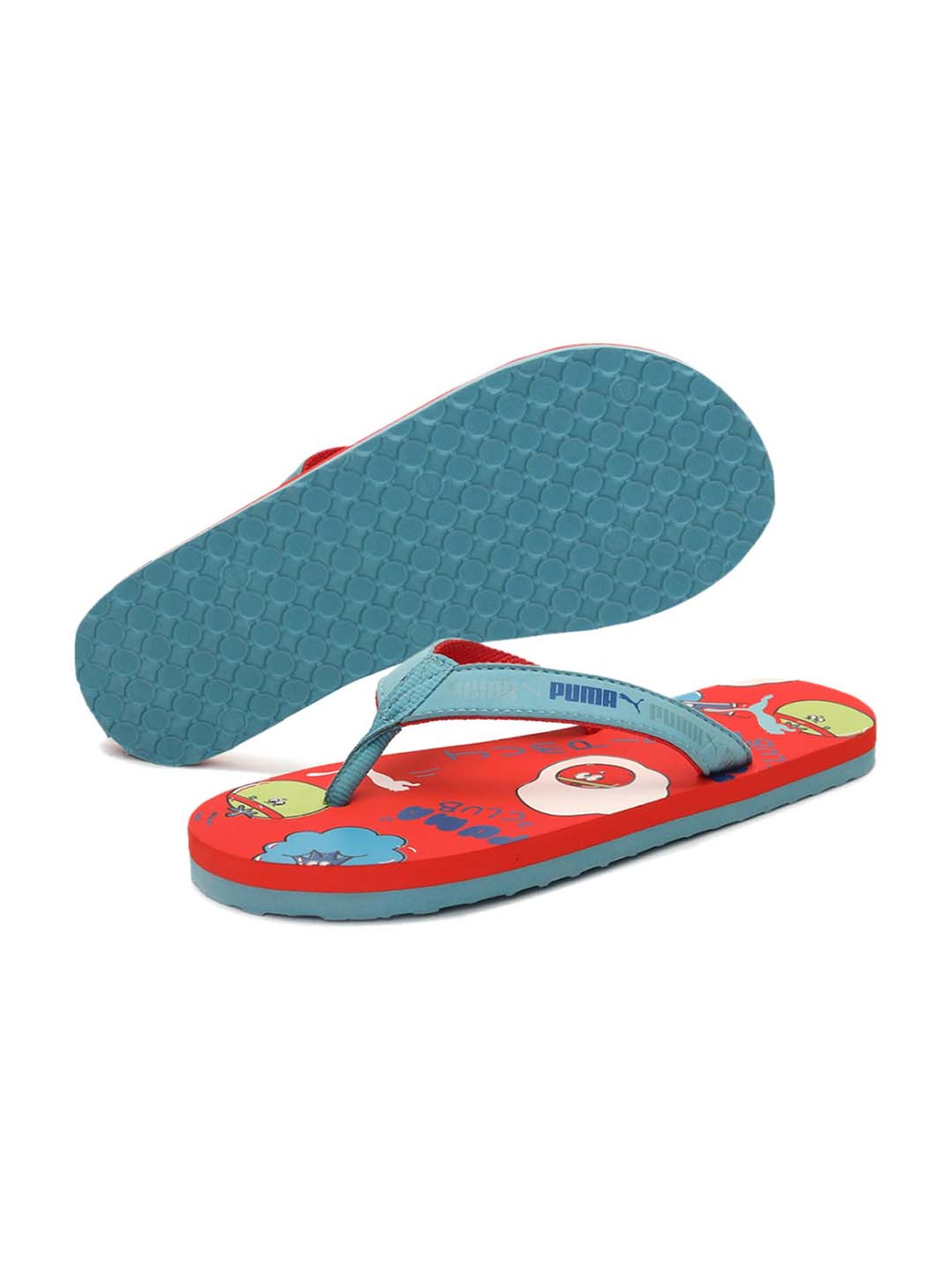 Yellow by Westside Navy Stripe Pattern Slides