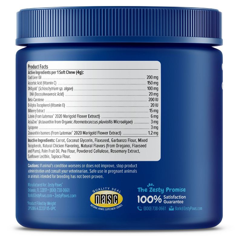 Zesty Paws Advanced Antioxidant Vision Bites for Senior Dogs - 90ct