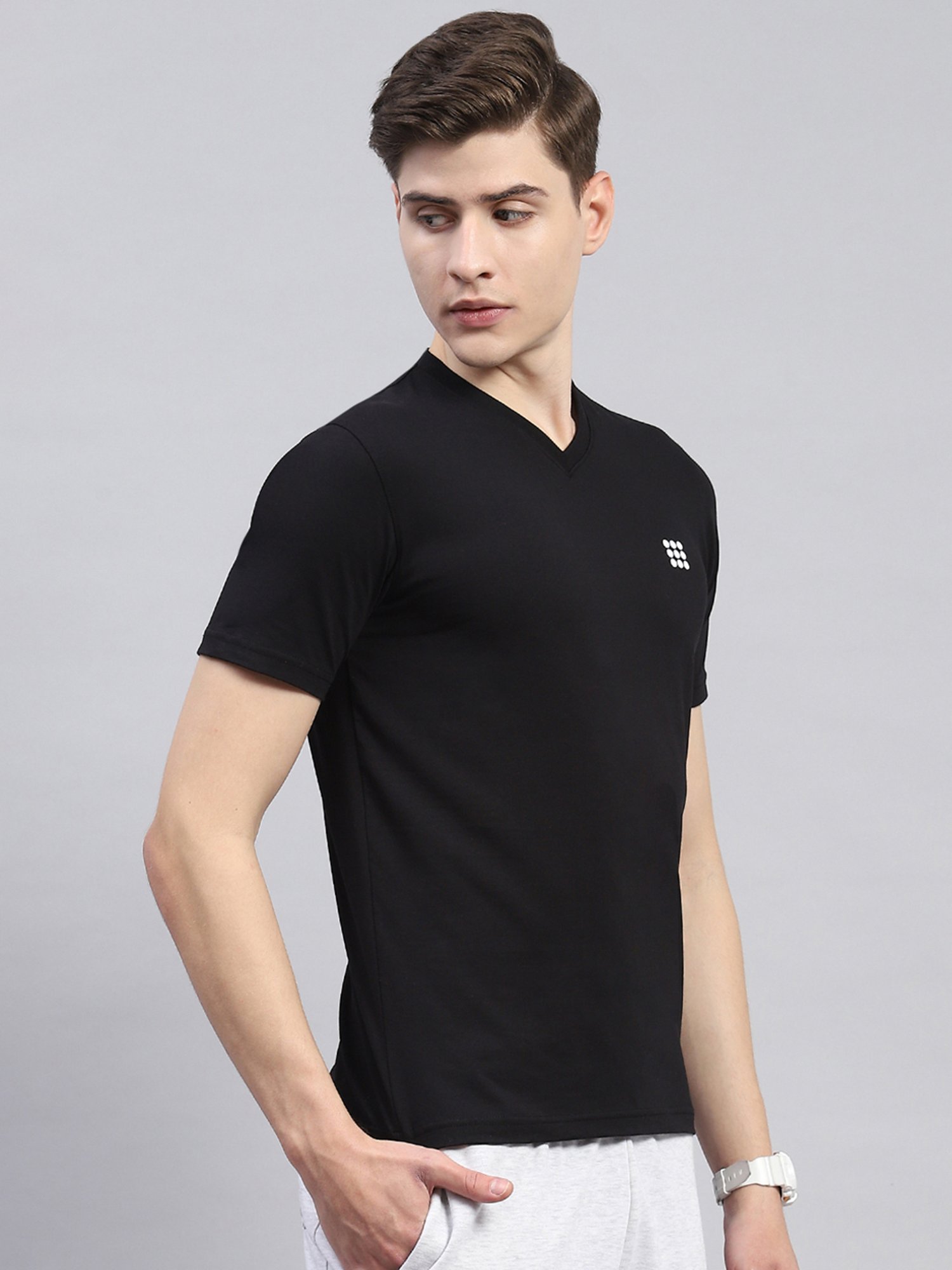 Rock.it Black Slim Fit V-Neck Sports T-Shirt